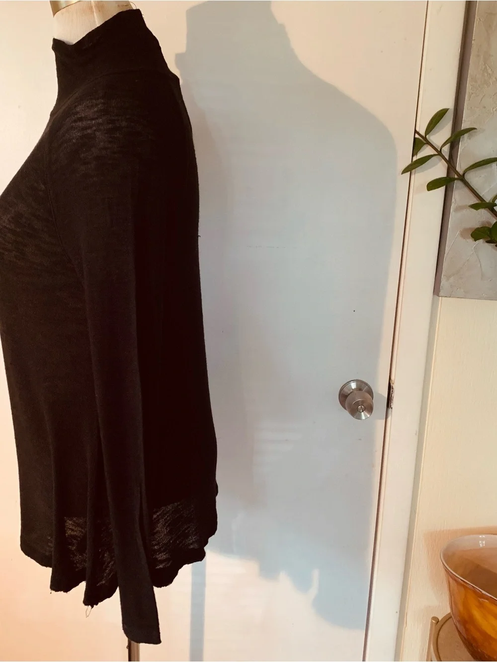 NWT Democracy Black Rayon Funnel Neck Knit Top size M